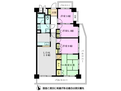 ライオンズマンション志木(4LDK/5階)の間取り写真