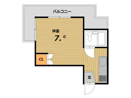 テラス・ローズマリー(1K/3階)の間取り写真