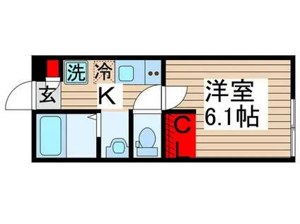 コンソラータ亀有(1K/1階)の間取り写真