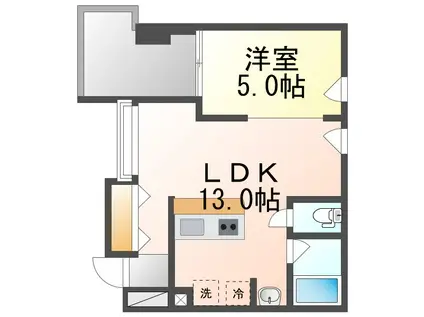 コリドール丸の内パーク(1LDK/2階)の間取り写真
