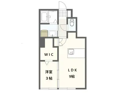 リヴィエール町東(1LDK/1階)の間取り写真