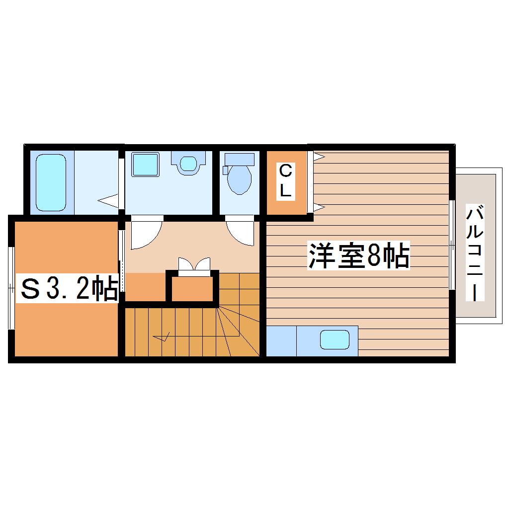 WELL-ONE宮千代(1SK/2階)の間取り写真