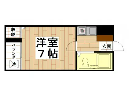 宝持ホワイトハイツ(1K/3階)の間取り写真