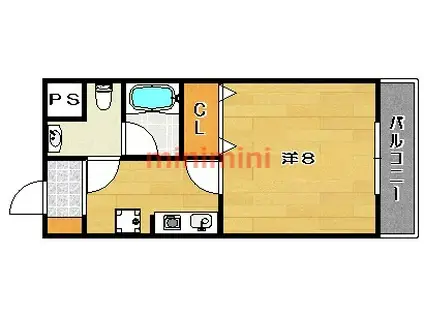 CASA・SOL(1K/1階)の間取り写真