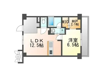 みらいビル(1LDK/2階)の間取り写真