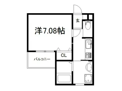 KING CRAFT FUKAKUSA(1K/1階)の間取り写真