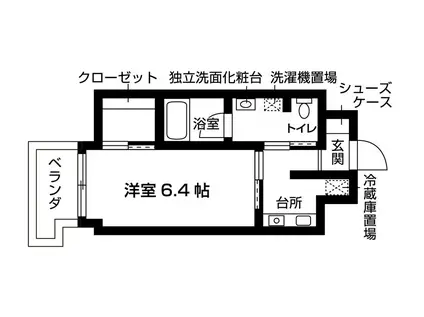 エスト日比野(1K/5階)の間取り写真