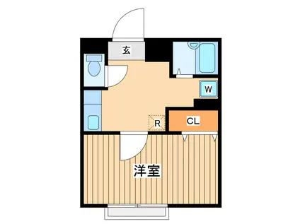 アムール栞(1K/1階)の間取り写真