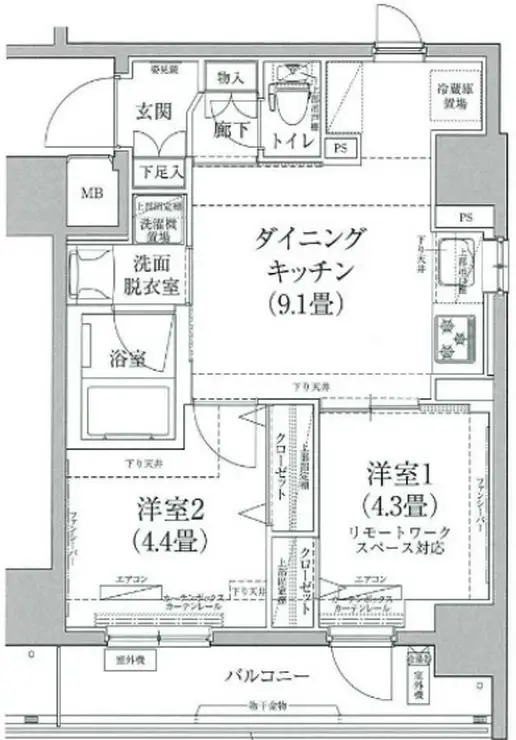 ルフレ プレミアム押上イースト 5階階 間取り