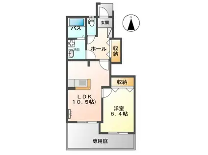 ファミーユ ピエ(1LDK/1階)の間取り写真