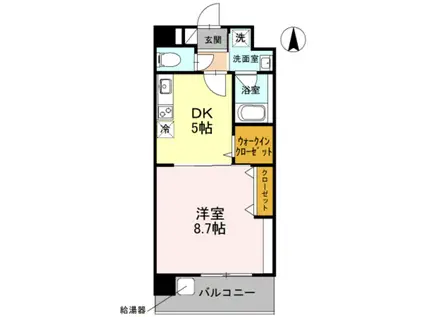 リヴェール鳳(1DK/2階)の間取り写真