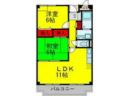 メゾンプルミエ(2LDK/1階)の間取り写真