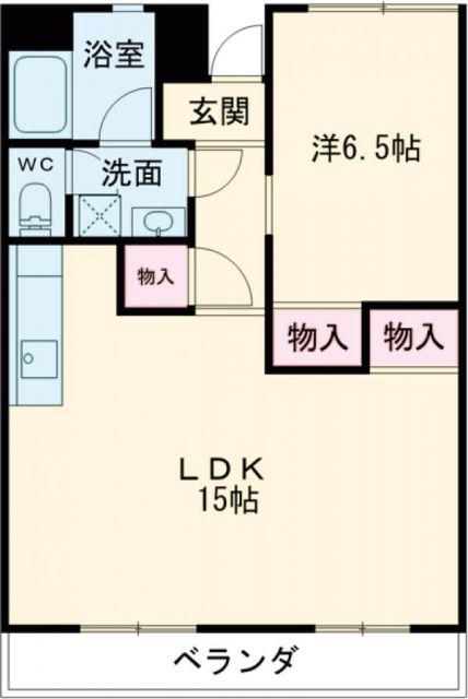 エスポワール長良(1LDK/3階)の間取り写真