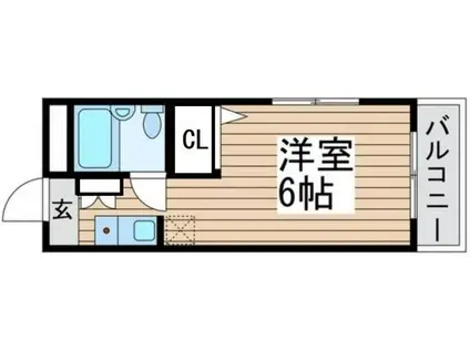 ツインヴィラ八柱I(ワンルーム/2階)の間取り写真