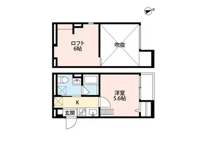 エクル巽北(1K/1階)の間取り写真