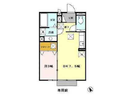 メゾン・ラフィーネ(1DK/1階)の間取り写真