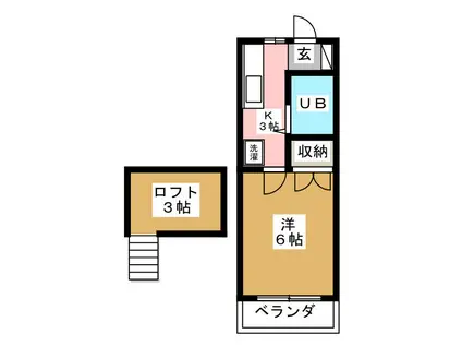 ビックシティハイム(1K/2階)の間取り写真