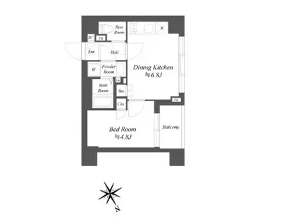ブランシエスタ品川大井町パークエッジ(1DK/4階)の間取り写真