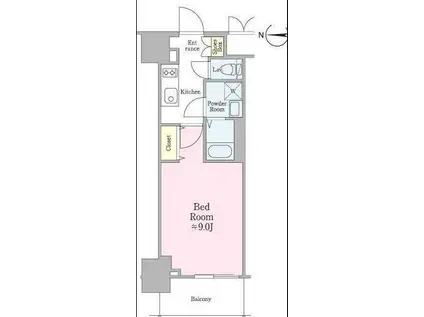 クロスレジデンス飯田橋(1K/7階)の間取り写真