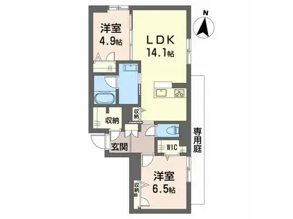 シェール・クール(2LDK/1階)の間取り写真