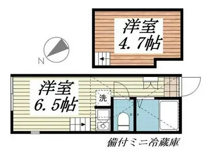 G・Aヒルズ小田2丁目A棟(ワンルーム/2階)の間取り写真