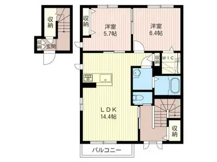 アンビエラ(2LDK/2階)の間取り写真