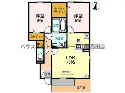 シンシアA(2LDK/1階)の間取り写真