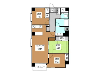グランドハイツ表参道東館(3LDK/9階)の間取り写真