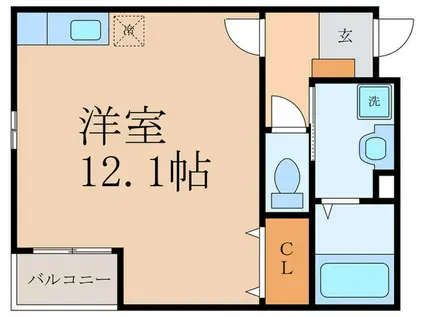 ちさとVI(ワンルーム/2階)の間取り写真