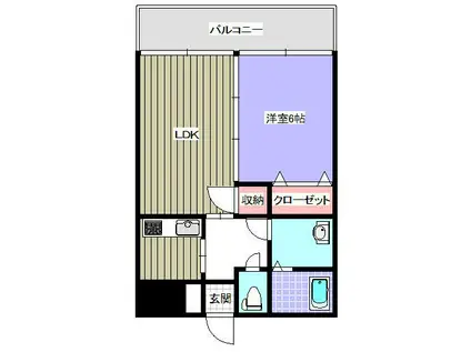 ピソ子飼(1LDK/6階)の間取り写真