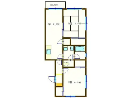 サンライズ東浅川(2DK/1階)の間取り写真