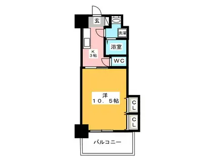 ロイヤル博多駅前(1K/6階)の間取り写真