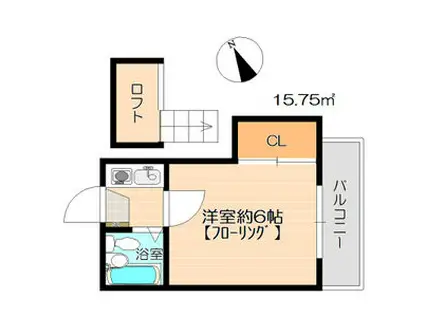 ボナール金山(1K/1階)の間取り写真