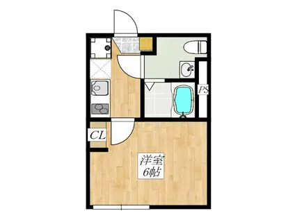 パークサイド赤羽レジデンス(1K/2階)の間取り写真