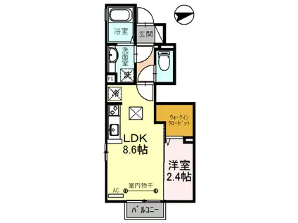 リアン森田(1LDK/1階)の間取り写真