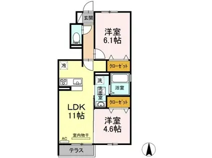 アネシス(2LDK/1階)の間取り写真