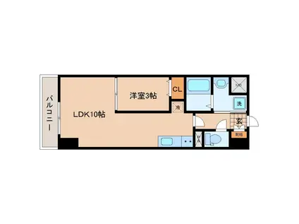 LUANA・AIR・RESIDENCE錦町(1LDK/6階)の間取り写真