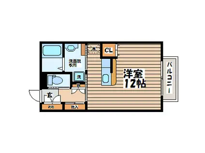 サニープレイス小松島(ワンルーム/2階)の間取り写真