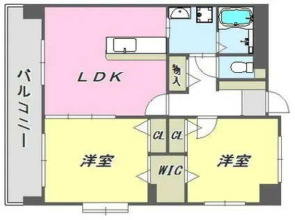 ランドスペース和白丘(2LDK/3階)の間取り写真