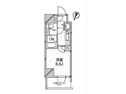 ジェノヴィア綾瀬スカイガーデン(1K/10階)の間取り写真