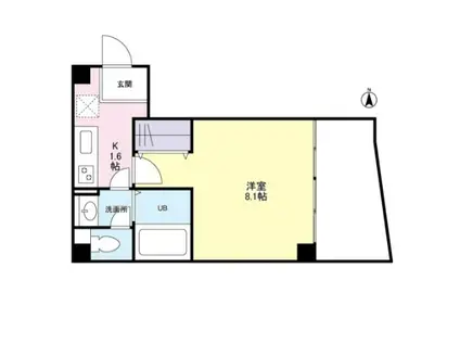 クオリカ紫竹(1K/1階)の間取り写真