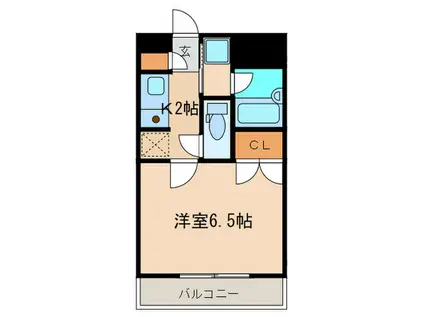 TST姪浜(1K/2階)の間取り写真