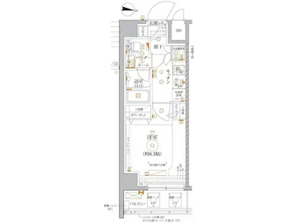 レアライズ武蔵小杉(1K/3階)の間取り写真