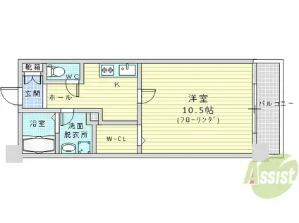 TMK江坂(1K/8階)の間取り写真