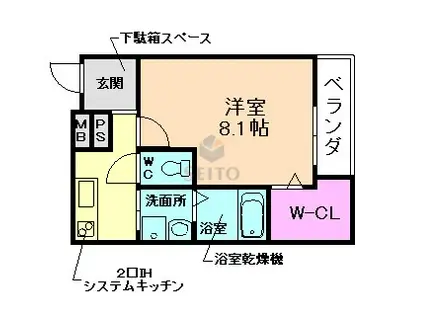 フジパレス服部南町(1K/2階)の間取り写真