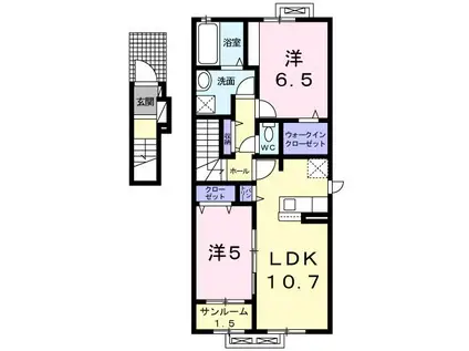 グレース・ソフィアII(2LDK/2階)の間取り写真