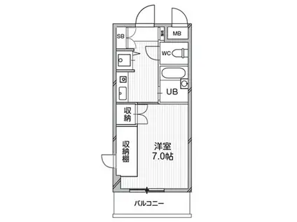 ティーズガーデン都筑ふれあいの丘(ワンルーム/4階)の間取り写真