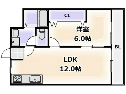 ニッシンハイツ(1LDK/8階)の間取り写真