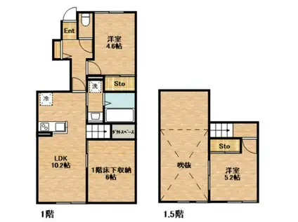 BELLE LEAD KUGA(2SLDK/1階)の間取り写真