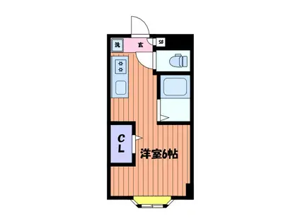 ハイツライラック(ワンルーム/1階)の間取り写真